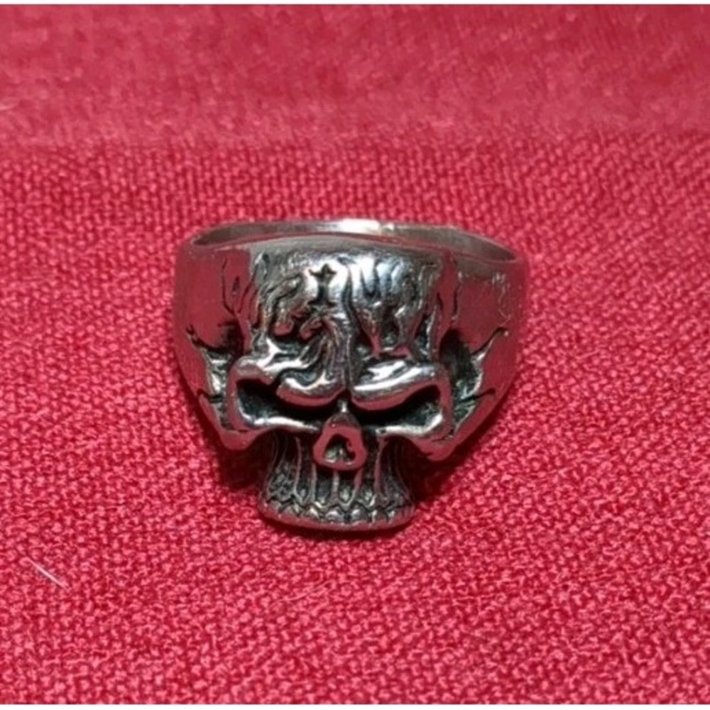 Big Man's Biker‎ Skull Ring Stainless Steel Size 14.5